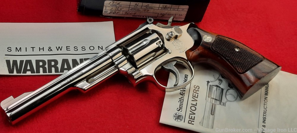 Smith and Wesson model 19-6 Nickel 6" with box Nice! NR-img-40
