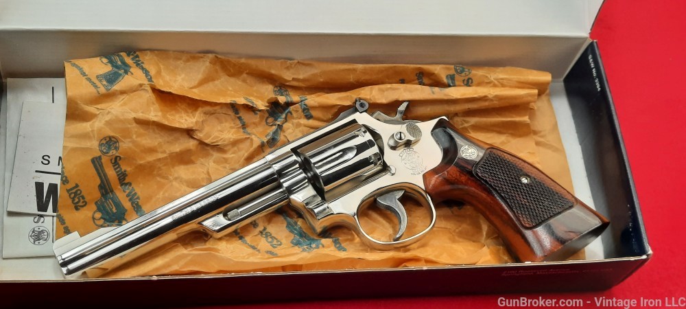 Smith and Wesson model 19-6 Nickel 6" with box Nice! NR-img-5