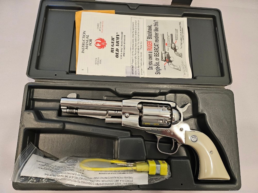 Ruger Old Army .45 Polished Stainless Steel Black Powder Brand New -img-0