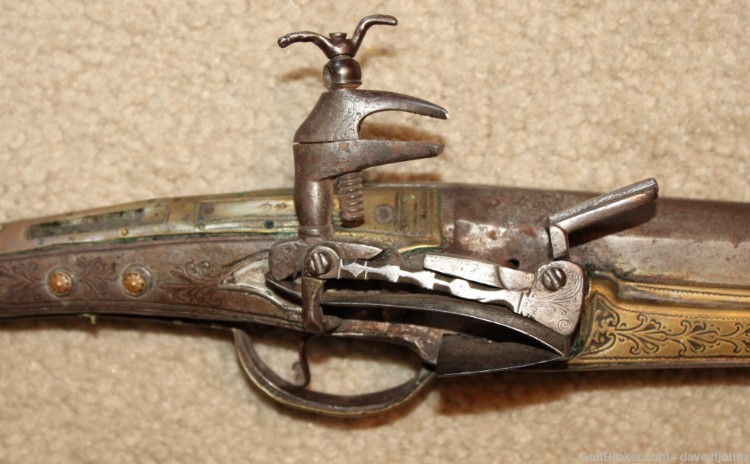 Fine 1800's Albanian Miquelet Flintlock Musket - All Metal-img-3
