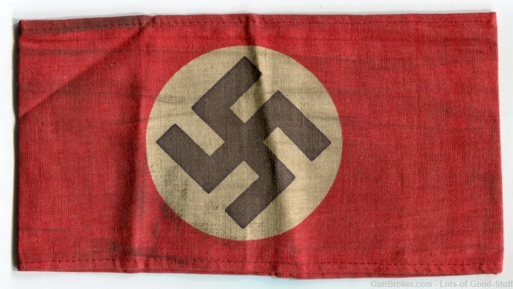German WWII Political NSDAP Swastika Arm Band-img-0