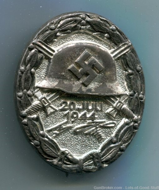Post War German WWII Silver July 1944 Wound Badge-img-0