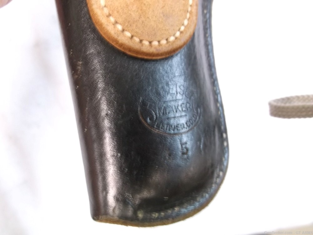 LEATHER HOLSTER by HEISSER,VERY GOOD COND. REVOLVERS 4.5" BRL READ DESCRIPT-img-5