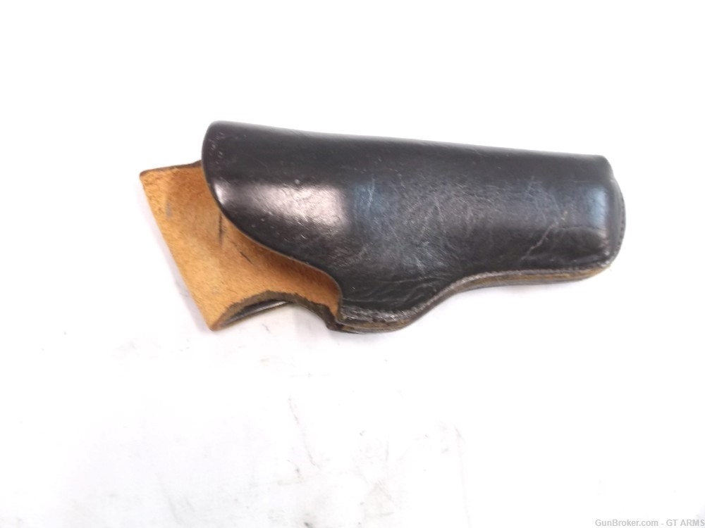 LEATHER HOLSTER by HEISSER,VERY GOOD COND. REVOLVERS 4.5" BRL READ DESCRIPT-img-1