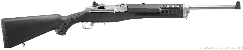 RUGER MINI-14 RANCH RIFLE BLACK SYNTHETIC STOCK STAINLESS 18.5" BBL .222REM-img-0
