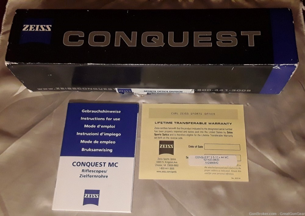 Zeiss Conquest Riflescope Factory Empty Box #2986842 For 3.5 - 10x 44mm MC-img-0