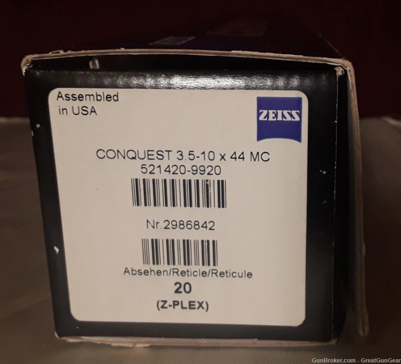 Zeiss Conquest Riflescope Factory Empty Box #2986842 For 3.5 - 10x 44mm MC-img-2