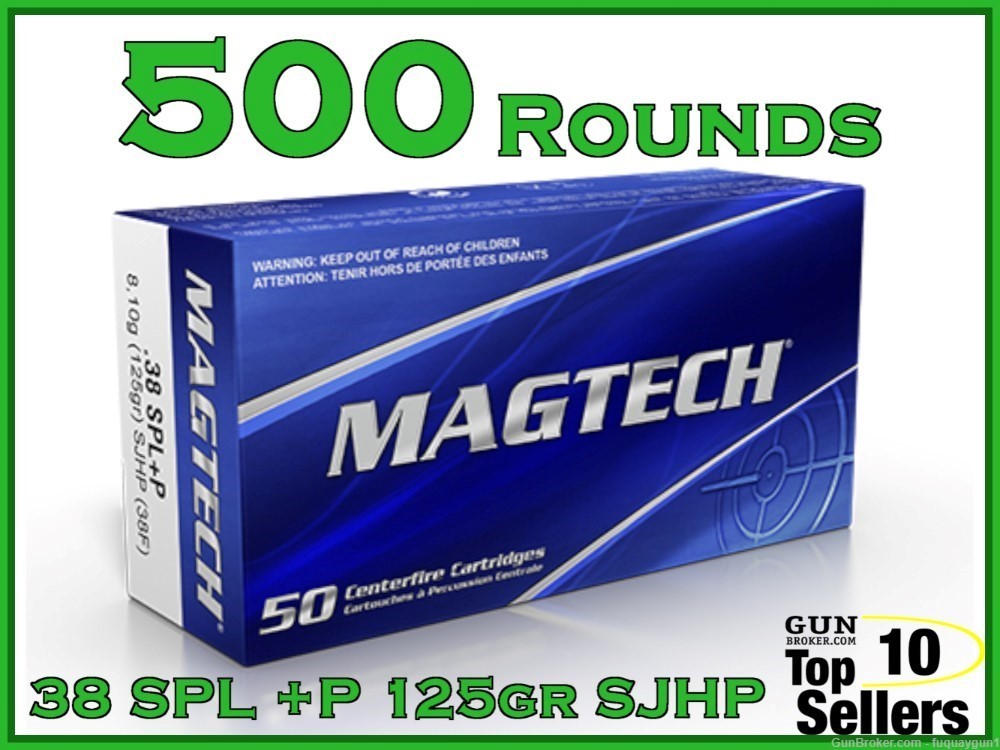 Magtech 38 Special +P 125 GR SJHP 38F 500CT -img-0