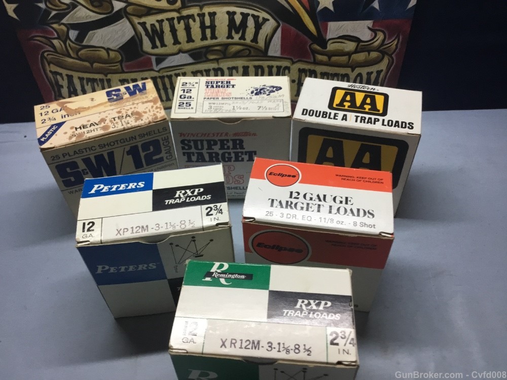 Six Vintage Shotgun Shell Boxes - See Photos - Penny Start - NR-img-1
