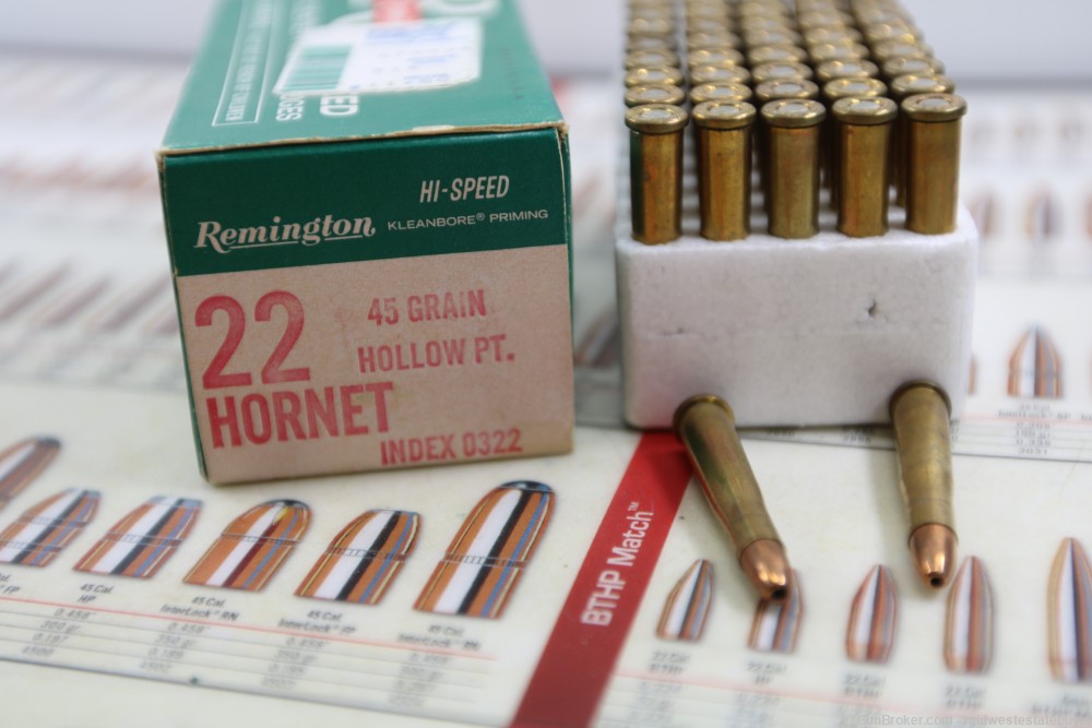 Remington 22 Hornet 45gr Pointed Soft Point 50 Rounds NOS 1 Box No Res .99-img-0