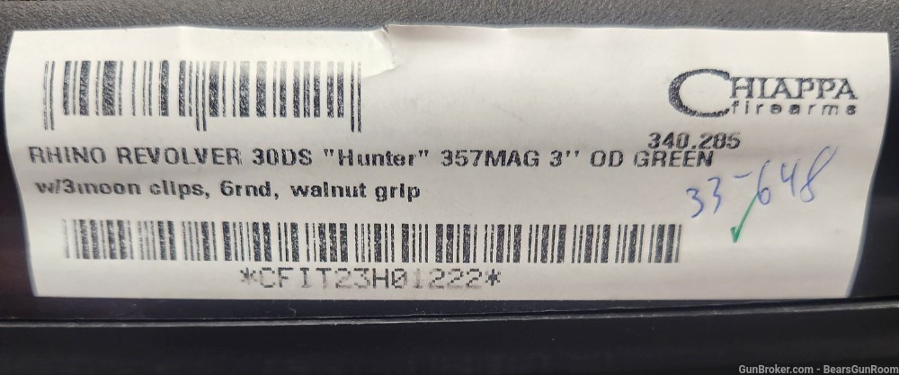 Chiappa Rhino 30DS Hunter 357mag 3" barrel NIB -img-1