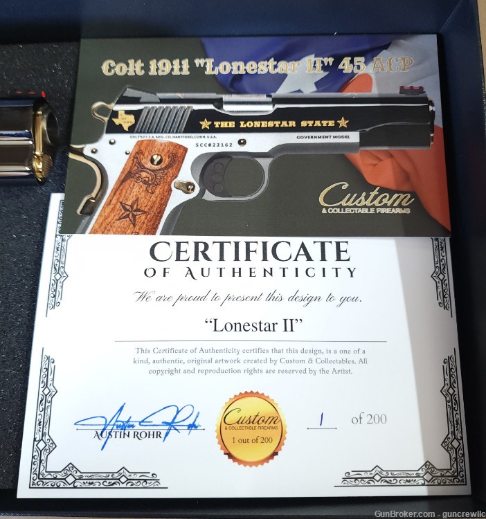 Custom & Collectable Colt 1911 Lone Star II CNC TT 45ACP  #1 of 200 Layaway-img-3