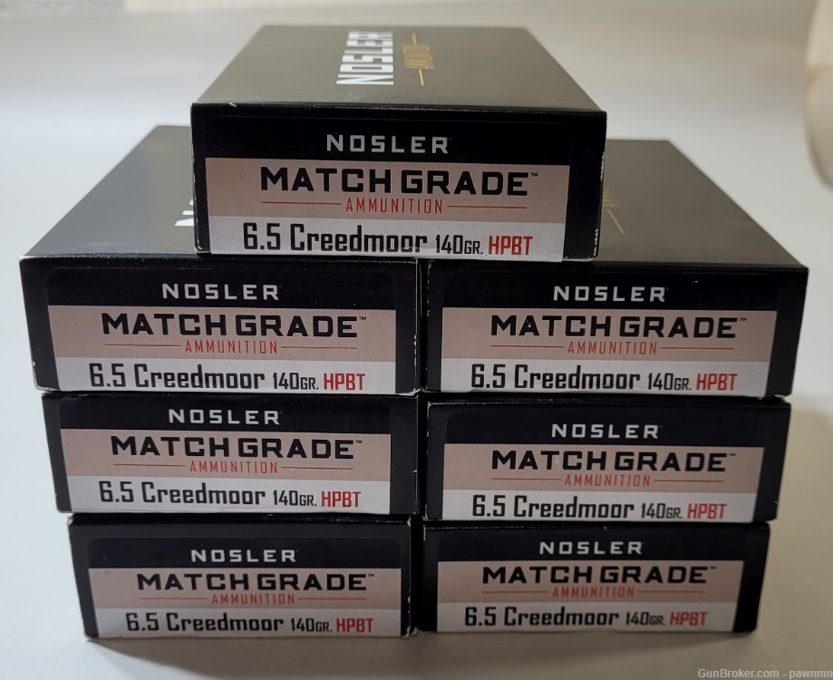 Nosler Match Grade Ammo 6.5 Creedmoor 140 Gr. HPBT x140 Rds-img-0