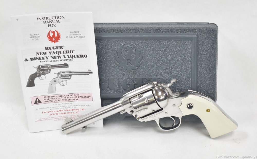 Ruger New Vaquero Bisley 5.5" 45 Colt Stainless SAA 5129 LNIB PENNY SALE-img-0