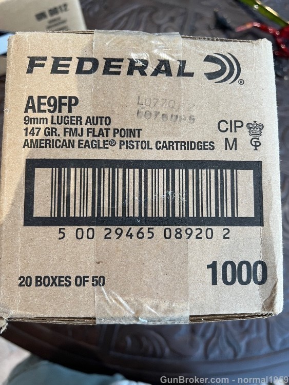 FEDERAL AMERICAN EAGLE 9MM LUGER AMMO 147 GRAIN  FMJ SUBSONIC-img-0