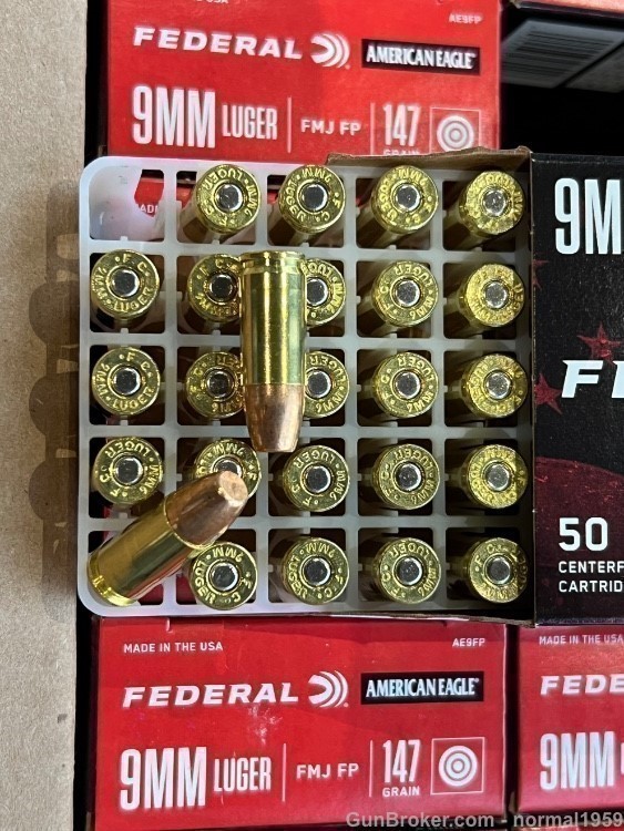 FEDERAL AMERICAN EAGLE 9MM LUGER AMMO 147 GRAIN  FMJ SUBSONIC-img-4