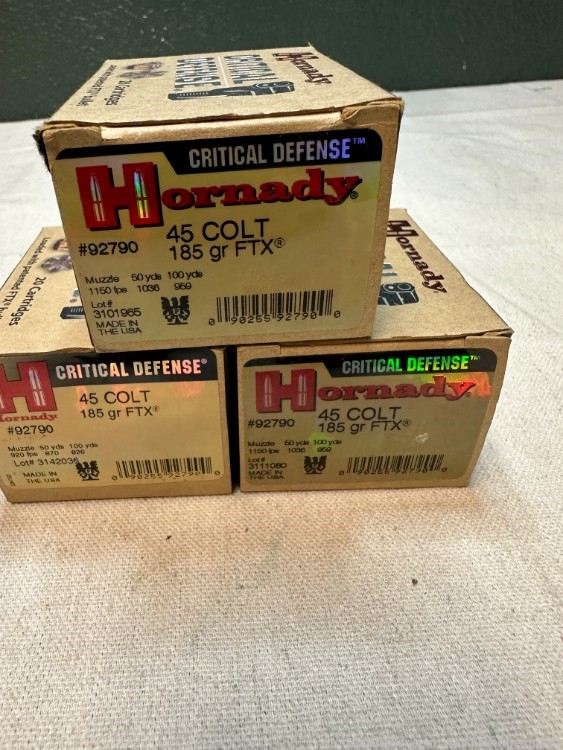 60 Rounds of Hornady Critical Defense 92790, 45 Colt, Flex Tip eXpanding-img-0
