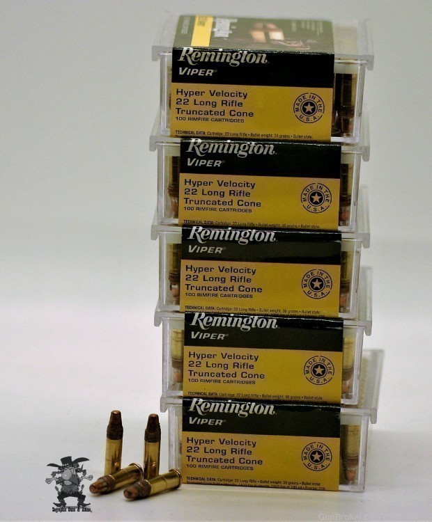 22LR Remington VIPER 36Gr Brass Plated Truncated Cone Solid 22 LR 500 RDS-img-0