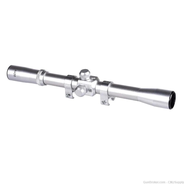 Marlin 4X20 Rimfire Duplex Reticle Silver Rifle Scope with Rings-img-1