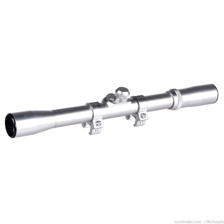 Marlin 4X20 Rimfire Duplex Reticle Silver Rifle Scope with Rings-img-0