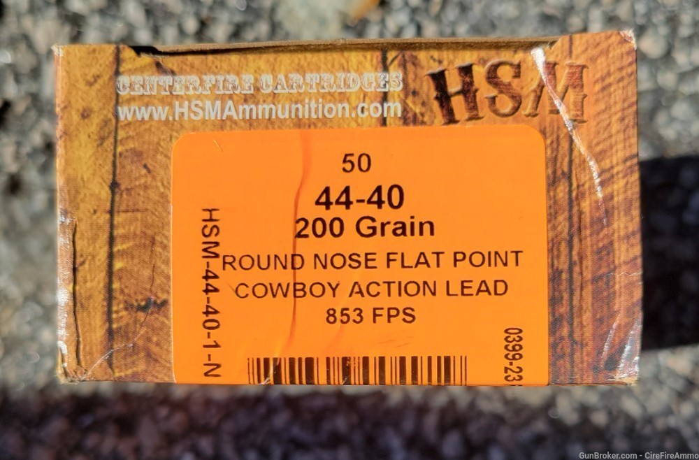Hsm 44-40 win. 200 grain flat point cowboy action Ammo 50rnds no cc fees -img-0