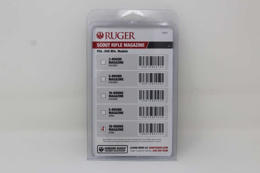 RUGER 308 WINCHESTER GUNSITE SCOUT RIFLE 10 ROUND STEEL MAGAZINE-img-3