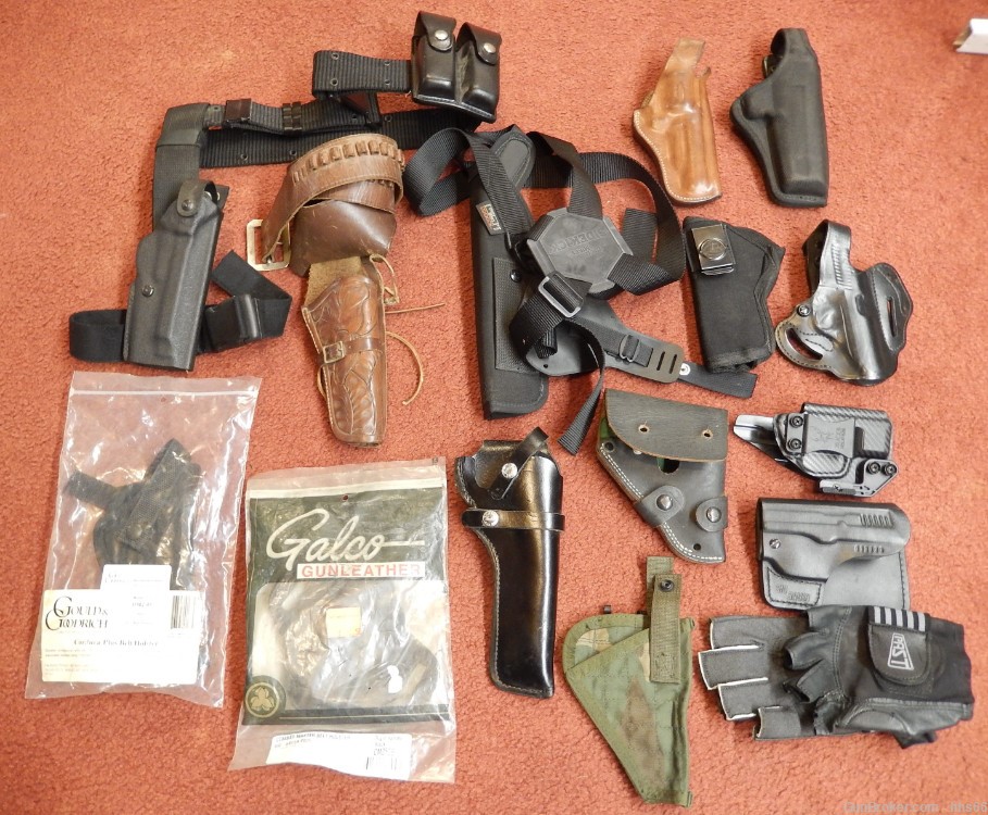 Holsters Lot Of 14 Semi Auto & Revolvers New & Used CHEAP-img-0