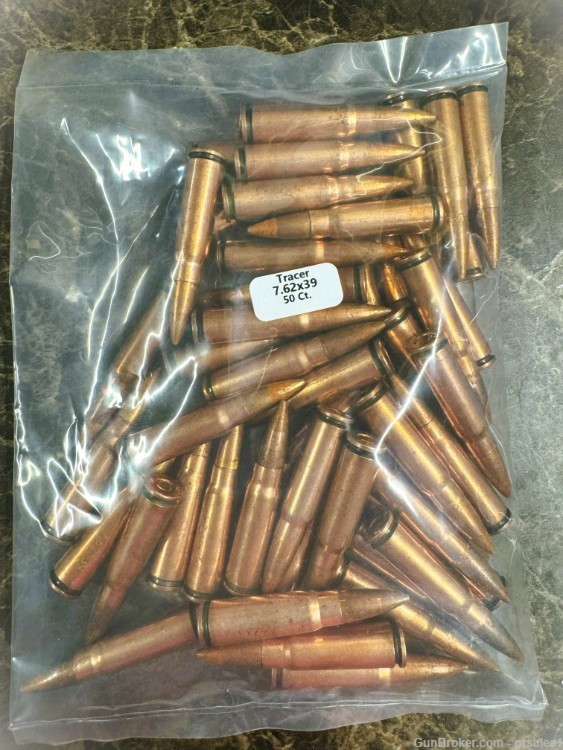 lot of 50 Count 7.62x39 Tracer Ammunition -img-0