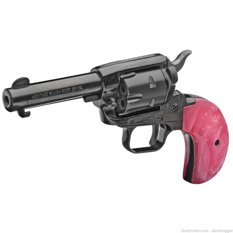 Heritage RR22MB3BHPNK Rough Rider 22LR/22WMR 6 Shot, 3.50" Black Pink Pearl-img-4