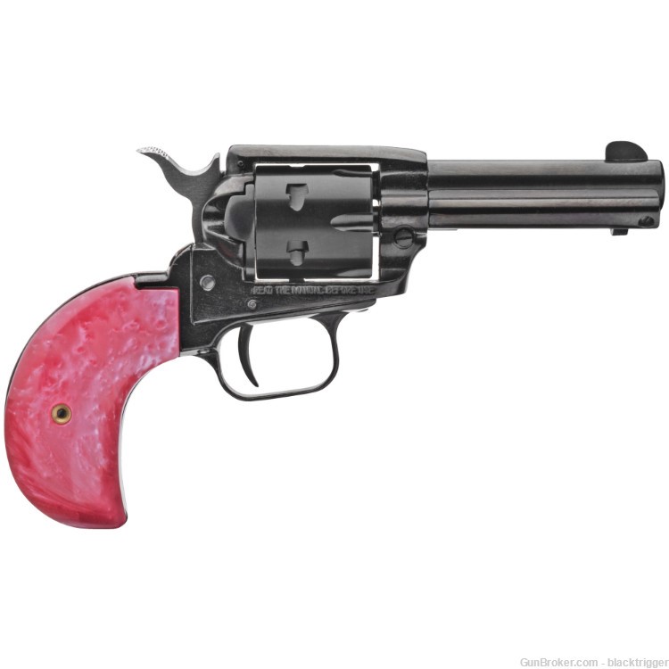 Heritage RR22MB3BHPNK Rough Rider 22LR/22WMR 6 Shot, 3.50" Black Pink Pearl-img-3