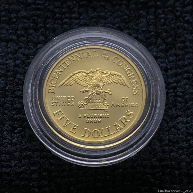 1989 Congress $5 Commemorative Gold Coin-img-2