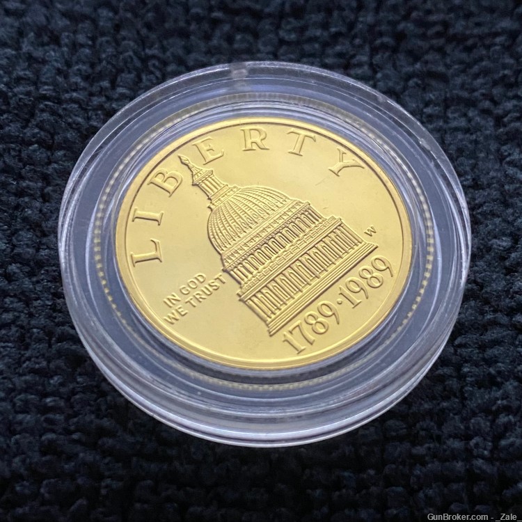 1989 Congress $5 Commemorative Gold Coin-img-4