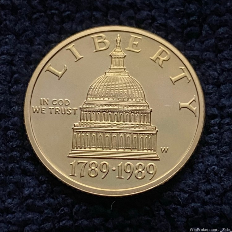 1989 Congress $5 Commemorative Gold Coin-img-1