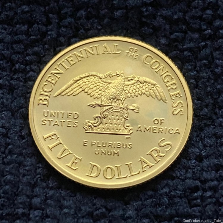 1989 Congress $5 Commemorative Gold Coin-img-0