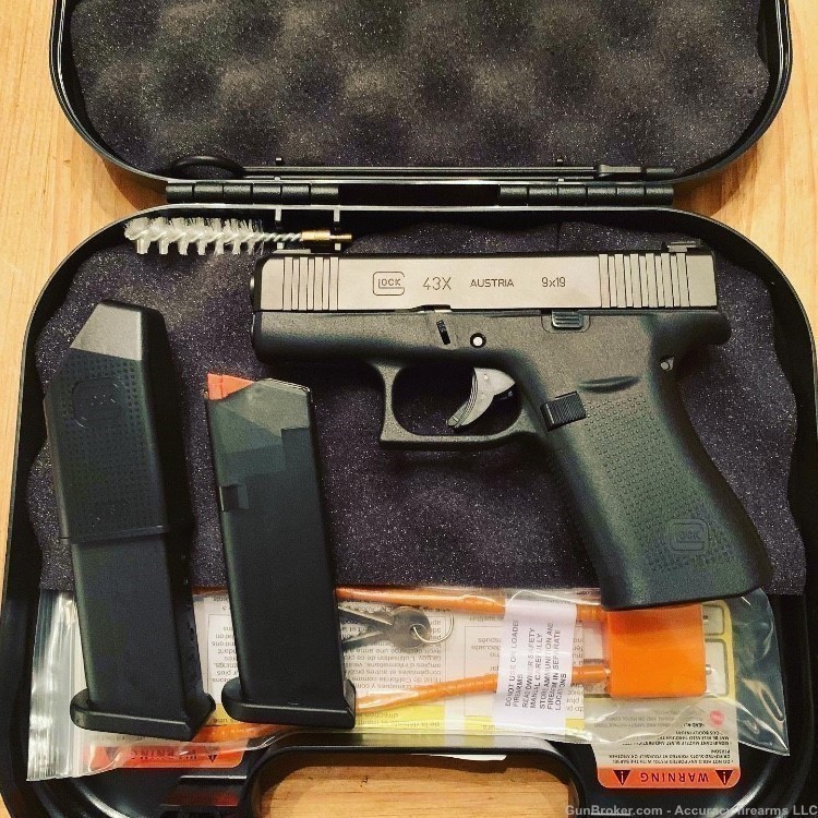 GLOCK 43X 9MM 3.41" FS BLACK SLIDE 2 10RD-img-0