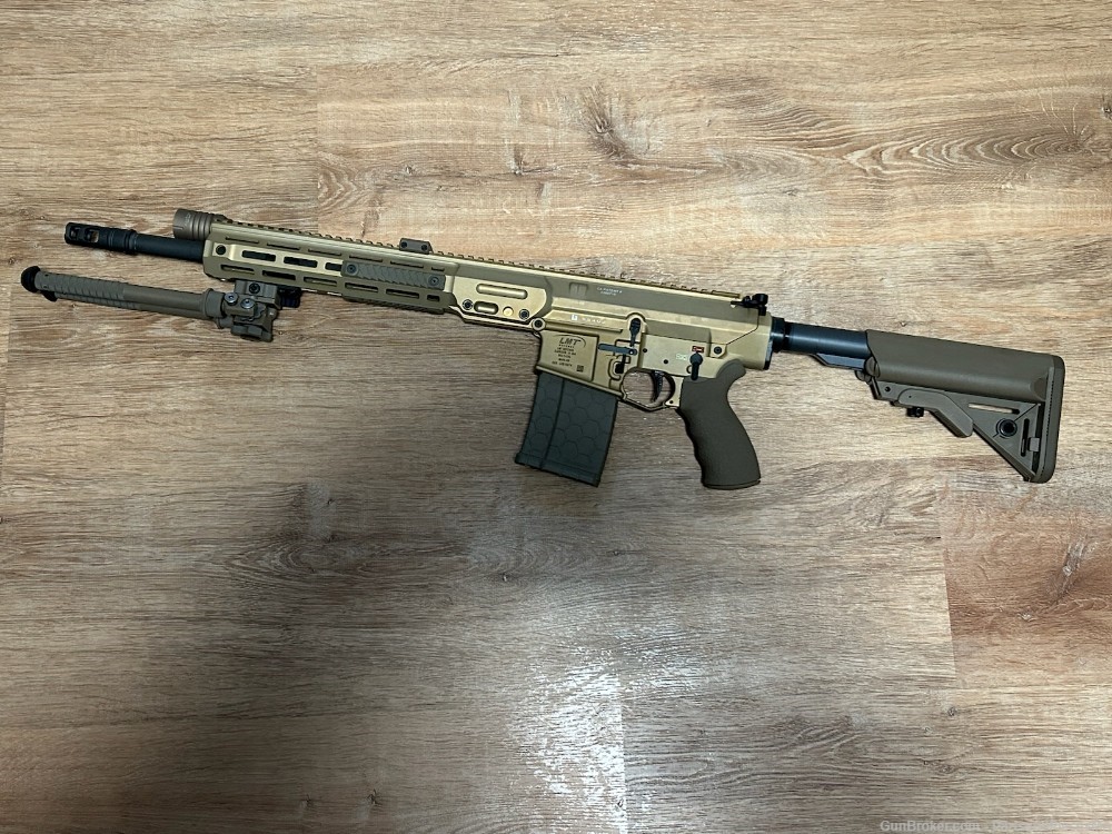 Ultra Rare LMT MARS HS Tano/FDE chambered in .308 with Accessories -img-0