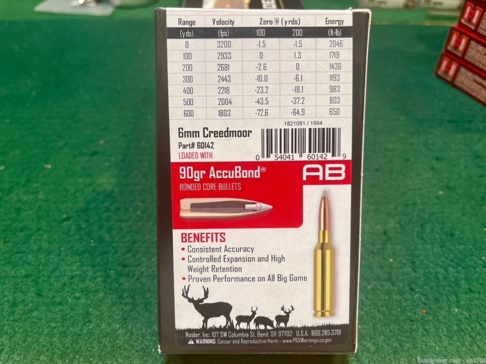 80 rds of 6mm Creedmoor 90 gr Accubond Nosler Trophy Grade 3,200 FPS-img-1