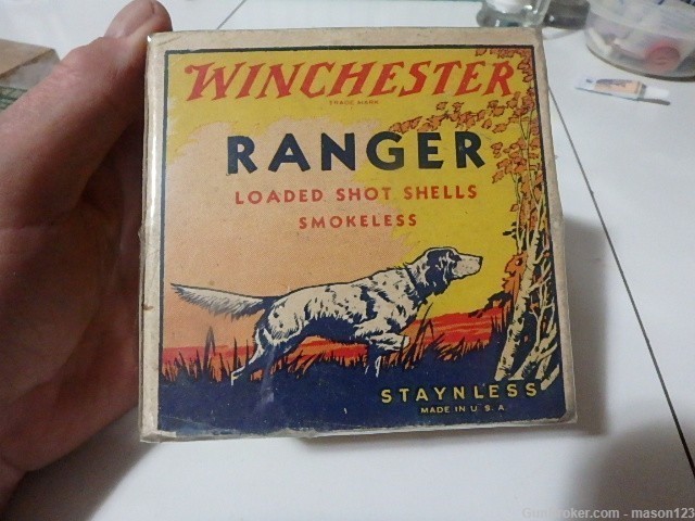 FULL VERY NICE 12 GA WINCHESTER RANGER DOG BOX NO 6 SHOT=CLEAN 2-5/8-img-0