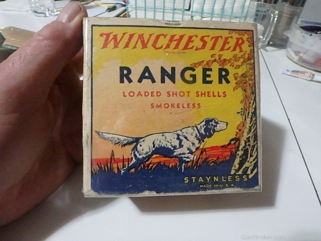 FULL VERY NICE 12 GA WINCHESTER RANGER DOG BOX NO 6 SHOT=CLEAN 2-5/8-img-2