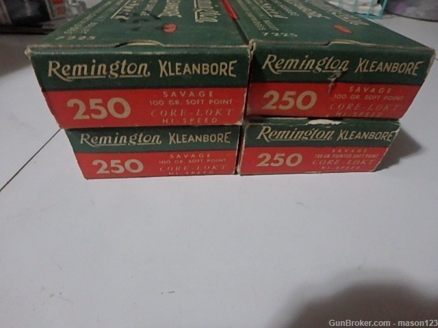 4 BOXES OLDER REMINGTON IN 250 SAVAGE 100 GR,-img-2