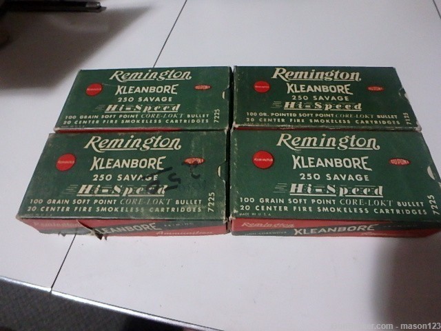 4 BOXES OLDER REMINGTON IN 250 SAVAGE 100 GR,-img-0