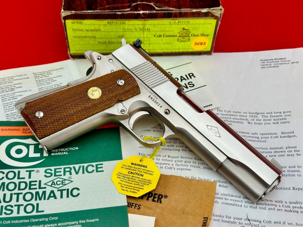 1981 Colt Custom Shop Service Model ACE 22LR *FACTORY ELECTROLESS NICKEL* -img-6