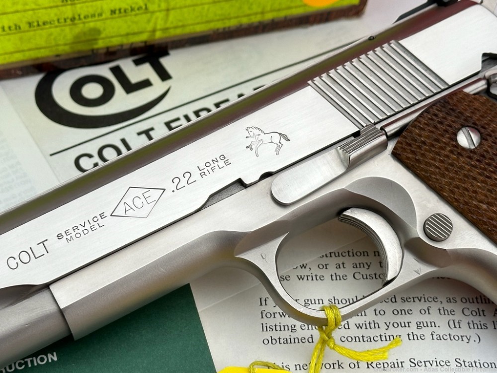 1981 Colt Custom Shop Service Model ACE 22LR *FACTORY ELECTROLESS NICKEL* -img-3