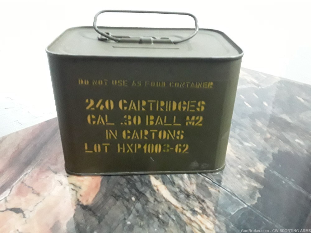 Sealed “spam” can of 240 rounds of .30-06 caliber HPX Greek M2 BALL ammo-img-0