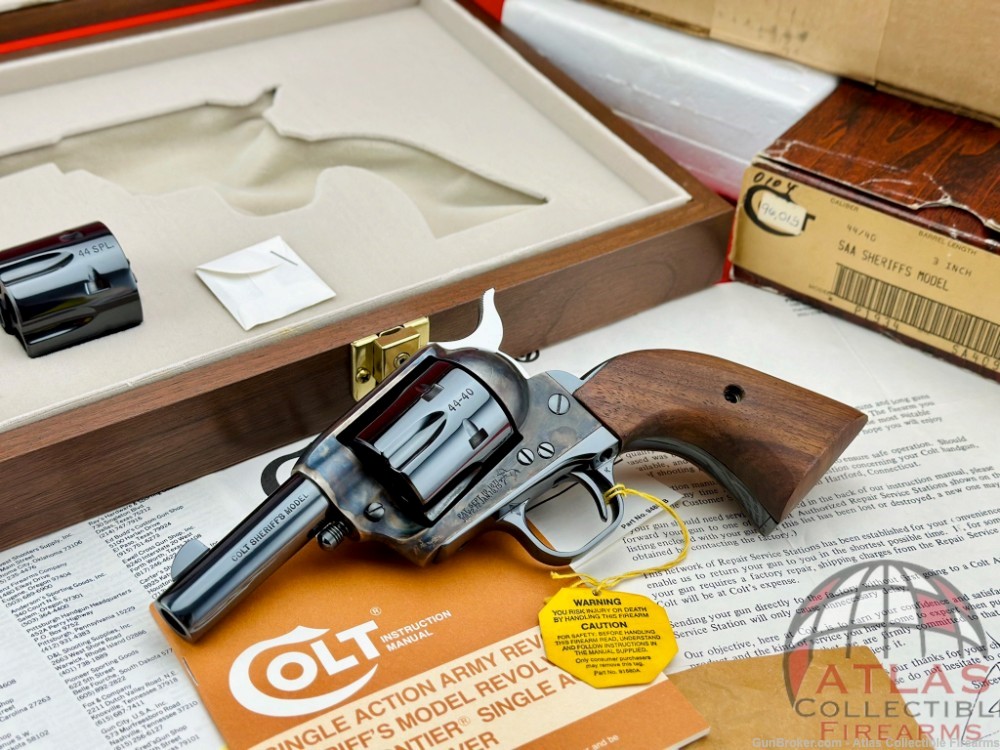 1980 Colt SAA Sheriff's Model 3" 44 CAL |*RARE ROYAL BLUE & DUAL CYL*|NIB!-img-0