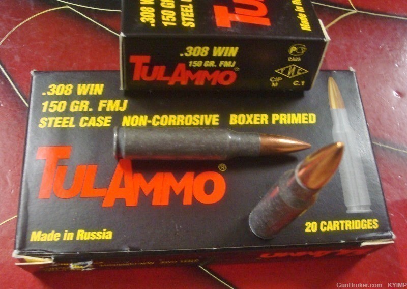 100 TULA .308 FMJ 150 grain Factory NEW Russian ammunition BANNED-img-6