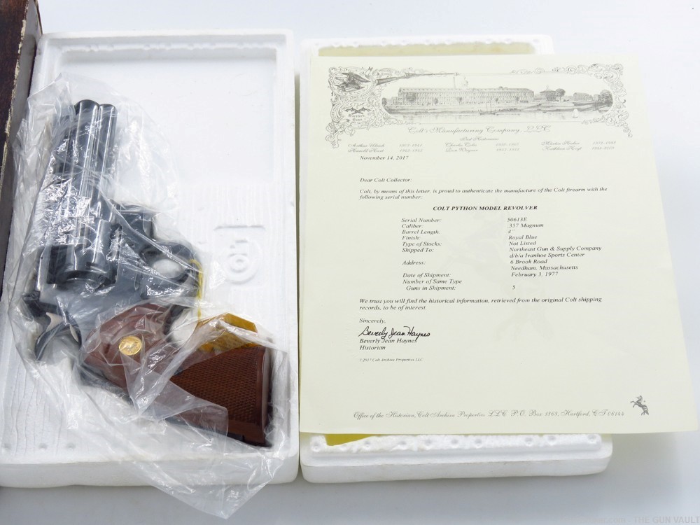 ARCHIVE AUTHENTICATED 1977 Colt Python Royal Blue 4" MINT W Orig LBL & BOX -img-51