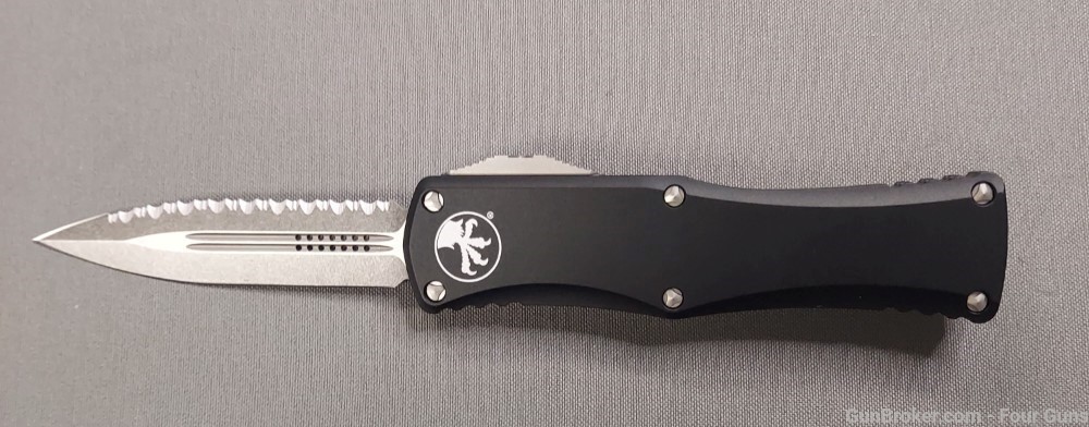 Microtech Hera D/E Auto OTF Serrated Dagger Knife 3" Black (702-12)-img-1