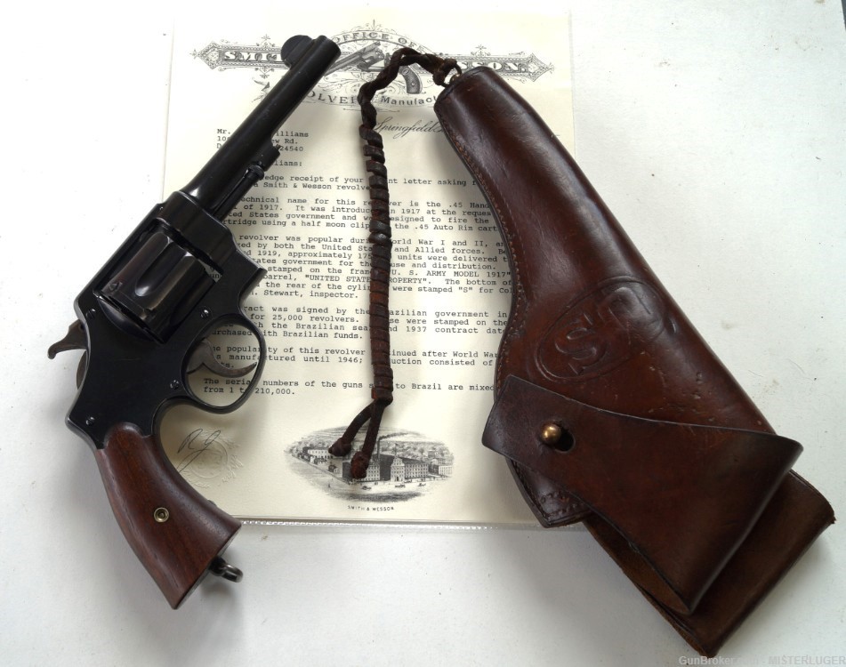 SMITH & WESSON 1917 U.S. ARMY REVOLVER WITH PAPERS & HOLSTER-img-0