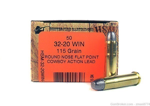 HSM  Ammunition 32-20 WCF 115 Grain Soft Round Nose Flat Point Box of 50-img-0